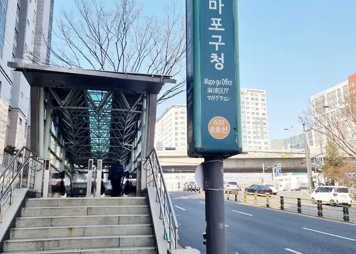 홍대 망원 한강 Mrt 5min 무료주차 어린이방 9인 빅3룸 Luggage Storage Appartement Séoul